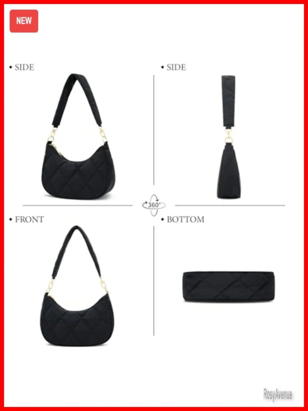 Convertible Puffer Tote Bag with 2 Straps, Nylon Hobo Shoulder Crossbody